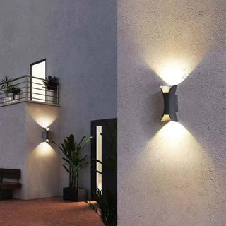 Ray Design Gebogene LED Außenwandleuchte Gold/Schwarz/Weiß Garten/Flur Metall-Purlicht