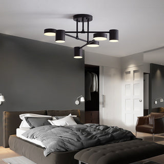 Arisha Deckenleuchte Kreis-Design Modern, Schwarz/Weiß/Gold, Wohnzimmer, Metall-Purlicht