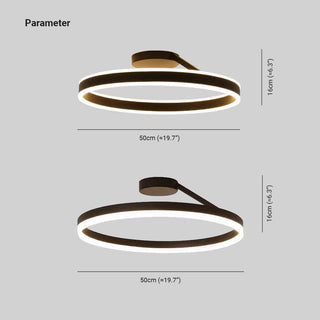 Arisha Deckenleuchte Ring Modern LED Schwarz/Weiß Wohnzimmer Flur Metall-Purlicht