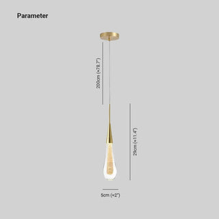 Kristy Pendelleuchte Tropfenform Gold Schlafzimmer Kristall/Metall 1/3/5-flammig-Purlicht