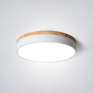 Aria Modern LED Deckenleuchte Rund, Weiß/Gelb/Grün/Grau, Schlafzimmer, Metall Holz-Purlicht