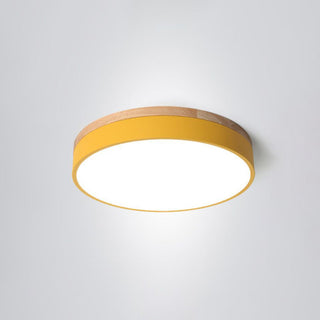 Aria Modern LED Deckenleuchte Rund, Weiß/Gelb/Grün/Grau, Schlafzimmer, Metall Holz-Purlicht